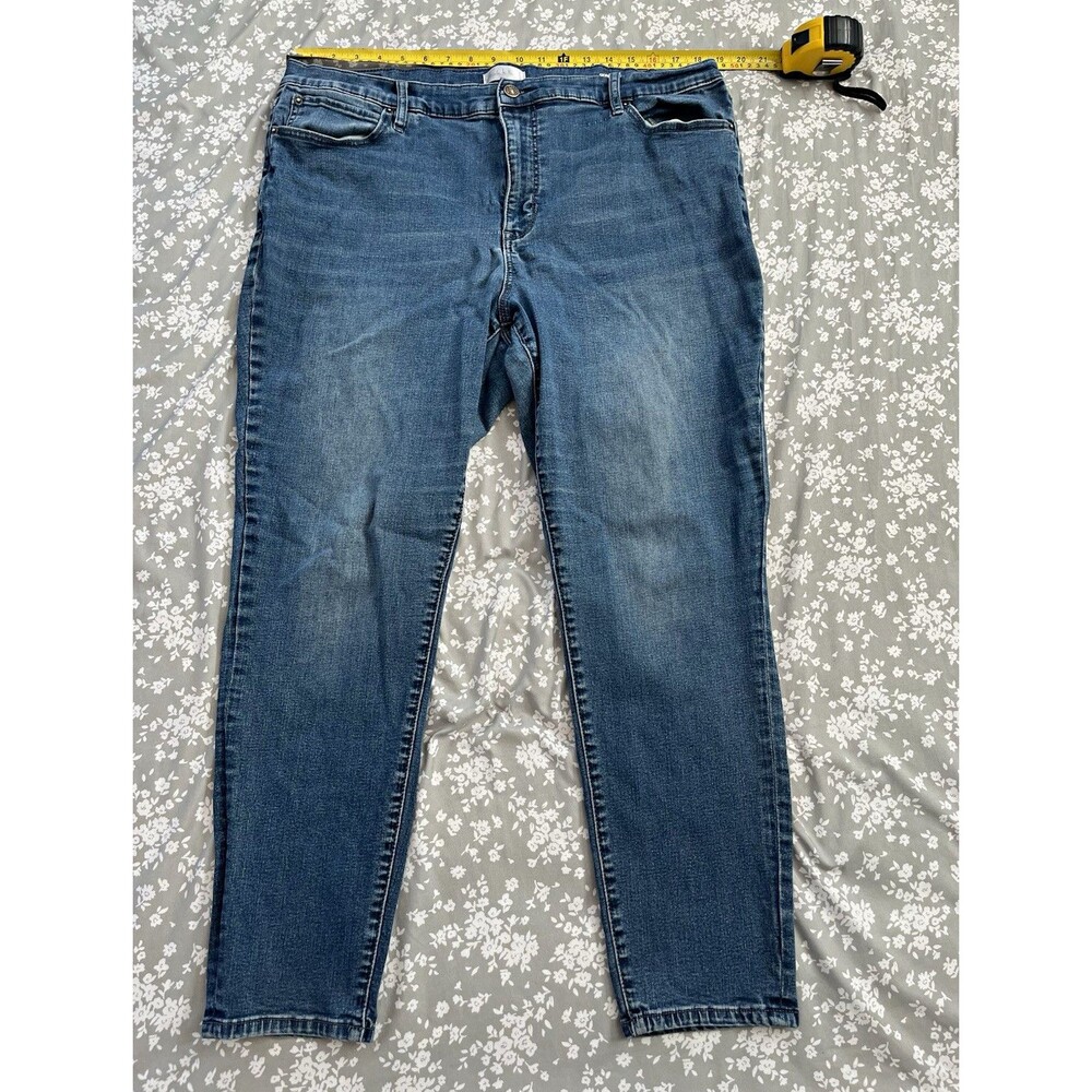 Nicole Miller Studio Women's High Rise Skinny Jeans Blue Denim Size 18